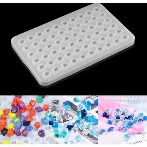 60 Grid Ice Cube Mould Irregular Pendant Diamond Silicone Molds for DIY Crystal UV Epoxy Resin Mold Jewelry Making Accessories