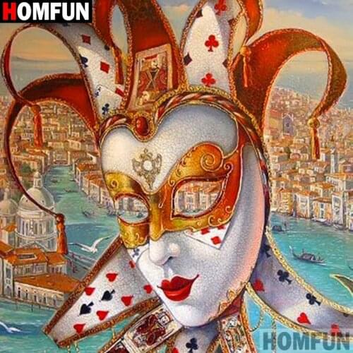 HOMFUN Full Square/Round Drill 5D DIY Diamond Painting "Character mask" 3D Diamond Embroidery Cross Stitch Home Decor A20062