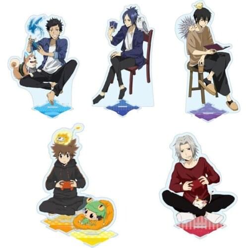 Anime Katekyo Hitman Reborn! Sitting Series Hibari Kyoya Yamamoto Takeshi Gokudera Hayato Ranbo Acrylic Stand Model Desktop Toy