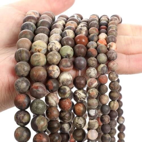 Natural Stone Beads Matte Frosted Flower Agate Onyx Loose Spacer Bead For Jewelry Making DIY Bracelets Charm Accessories 4-12MM