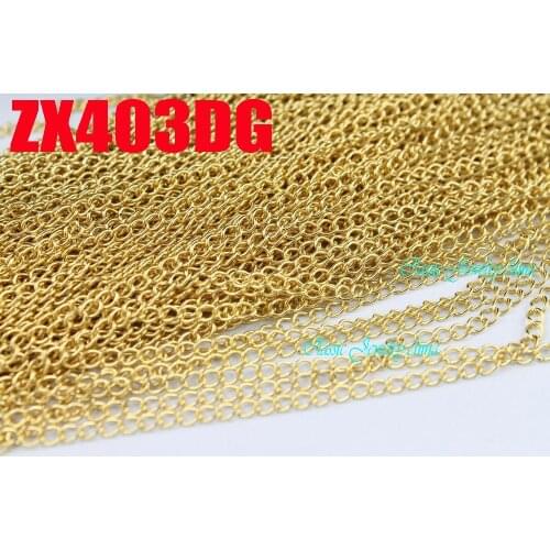 14"-38" / 10 meters length golden color 3x4 mm tail chain stainless steel necklace parts women man fashion jewelry parts ZX403DG