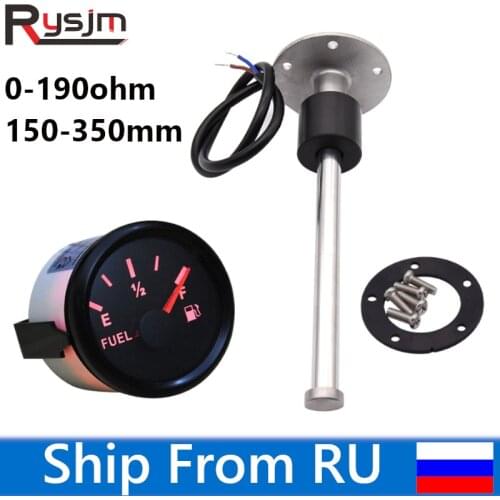 Stainless Steel Water Level Gauge Sensor 150mm 200mm 250mm 300mm 0-190ohm Marine Car Fuel Gauge Sensor Fuel Sender Unit