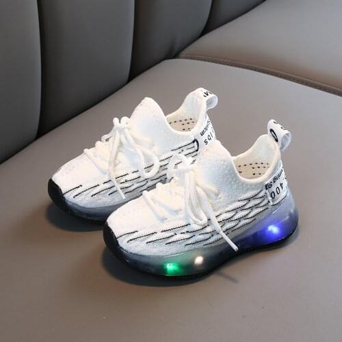 Kids Led Sneakers Children Baby Girls Boys Mesh Luminous Casual Sport Run Sneakers Sapato Infantil Light Up Shoes 1~6 years old