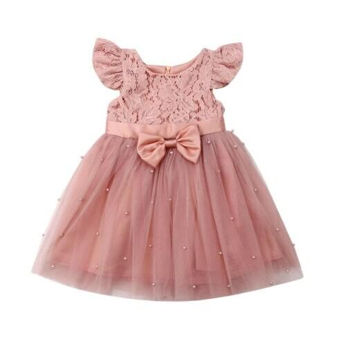 Flower Baby Girl Lace Tutu Dress Kids Summer Vestidos Princess Wedding Birthday Dress Children Pageant Lace Tulle Sundress