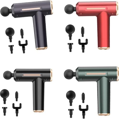 Electric Handheld Portable Massage Gun Quiet with 4 Heads Rechargeable Tools for Muscle Neck Back Athletes Body Home Gym Office