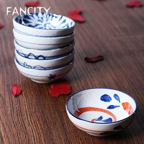 FANCITY Chinese Japanese and wind tableware manufacturers painted blue and white porcelain with hand under glaze creative retro