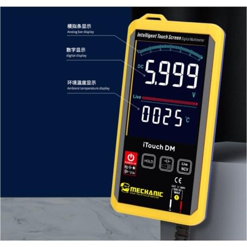 MECHANIC Touch multimeter 3.2-inch LCD HD display AC DC Temperature display diode FireWire Frequency TEST MECHANIC iTouch DM
