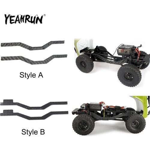YEAHRUN 1/24 RC Crawler Car Model Upgrade Parts Black Carbon Fiber Extension Chassis Frame Rails for 1:24 Axial SCX24