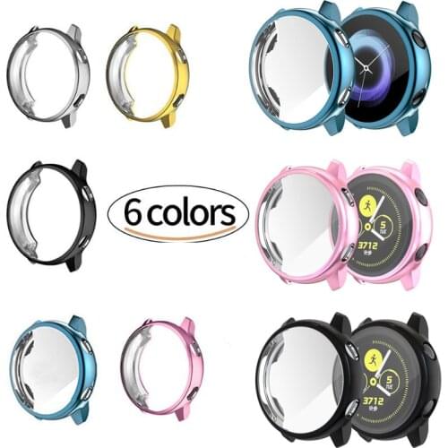 Silicone TPU Soft Screen Glass Protector Case Shell Frame Film For Samsung galaxy watch active Protective Cover Full Edge Bumper