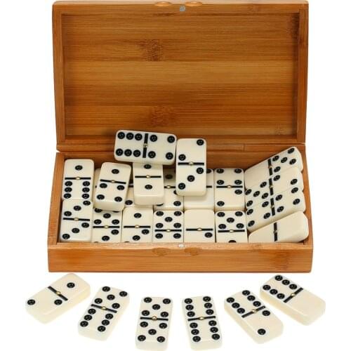 Double Six Dominoes Set Entertainment Recreational Travel Game Toy Black Dots Dominoes Entertainment Game