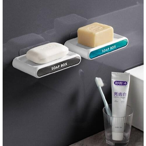 Wall Mounted Soap Tray Holder Soap Dish Bathroom Soap Case Storage Rack Bathroom Accessories Sets