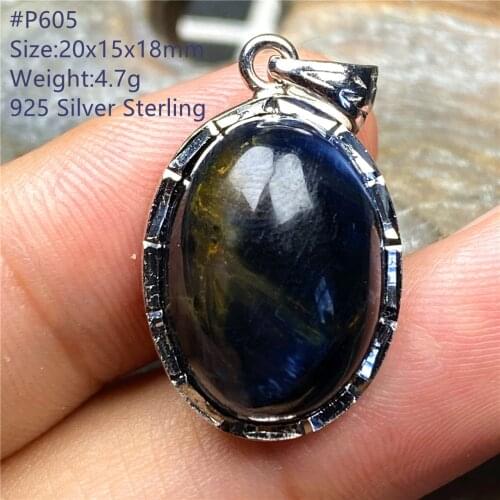 Big Natural Blue Yellow Pietersite Pendant For Women Man Crystal 42x29x8mm Rectangle Beads Namibia Energy Gemstone Jewelry AAAAA