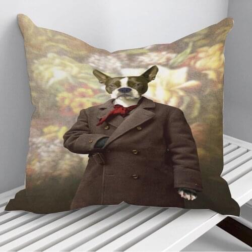 Barney the Boston Terrier Throw Pillows Cushion Cover On Sofa Home Decor 45*45cm 40*40cm Gift Pillowcase Cojines Dropshipping