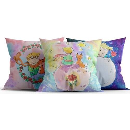 The Little Prince Pillowcovers Cute Cartoon Print Pillow Case 45cm No Pillow Insert Kids Living Room Sofa Bedroom Cushion Cover