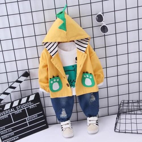 2021 New Infant Formal Uniform Suit Baby Boys Clothing Sets Newborn Children Crocodile Coat + T-shirt+Pants Toddler Clothes