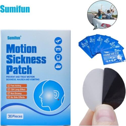 Sumifun 36Pcs/bag Anti Motion Sickness Patch Behind Ear Fast Acting Anti Dizziness Chinese Herbal Medical Plaster Health Care