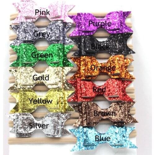 2016 New girl boy spandex nylon headband turban skinny stretchy Non-Marking headwear Glitter Bowknot elastic hair Band