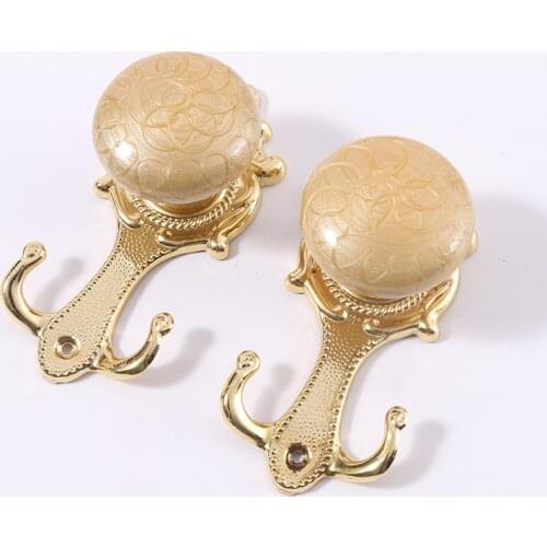 Home Traceries Buckle Imitation Marble Jade Wall Hook Clasps Wrought Iron wall Curtain Gauze Shade Resin Hooks Wall Accessories