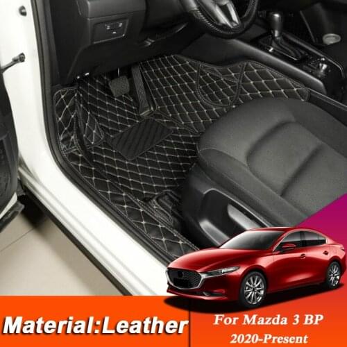 Car Styling Custom Foot Mat For Mazda 3 BP 2020-Present LHD Leather Floor Protect Waterproof Pad Internal Auto Accessories