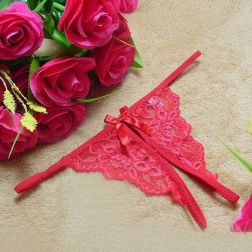 G-String Tangas Women Sexy Panty T-back Crotchless Panties Bow Thong Nylon Ladies Underwear H9