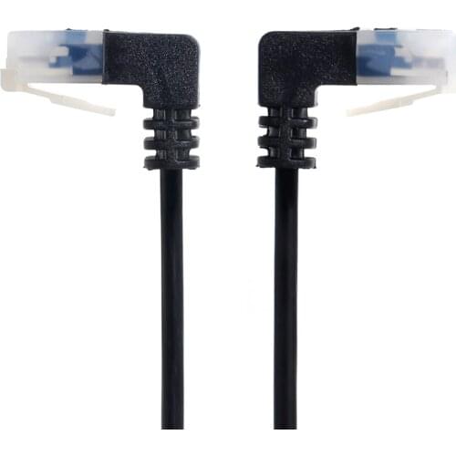 Ultra Slim Cat6 Ethernet Cable RJ45 Down Angled 25cm UTP Network Cable Patch Cord 90 Degree Cat6a Lan for Laptop Router TV BOX
