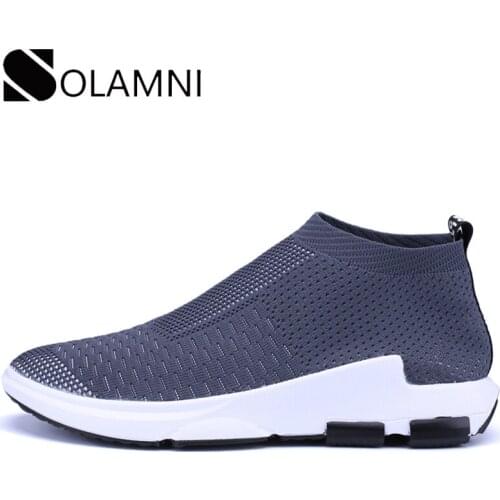 Air Mesh Sock Sneaker Men Slip-On High Top Casual Shoes Mens Breathable Light Sneakers Outdoor Sports Nonslip Flat Shoes Trainer