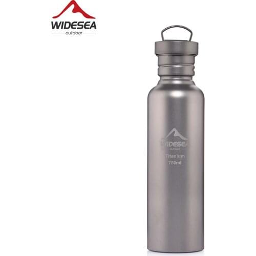 Widesea 750ml Full Titanium Camping Water Bottle Sport Running Motivational Cycling Outdoor Ultralight Cup Hiking Drink Mug