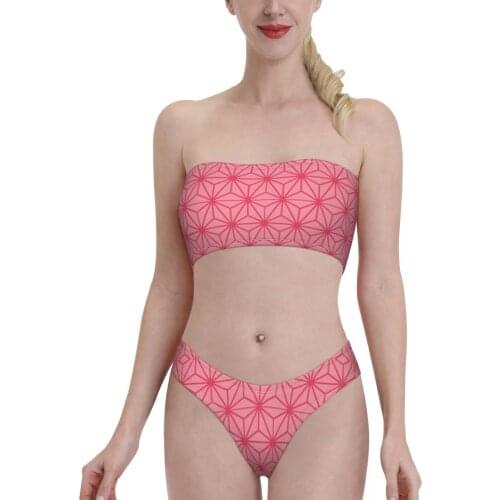 Anime Japanese Swimwear for Women young Girls Kisatsutai Zenitsu Bandeaukini 2021 Swimming Suit Bikinis