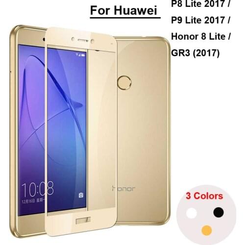 For Huawei P8 P9 Lite 2017/ Honor 8 Lite 0.26mm 2.5D Ultra Thin Full Cover Premium Tempered Glass Front Screen Protector Film