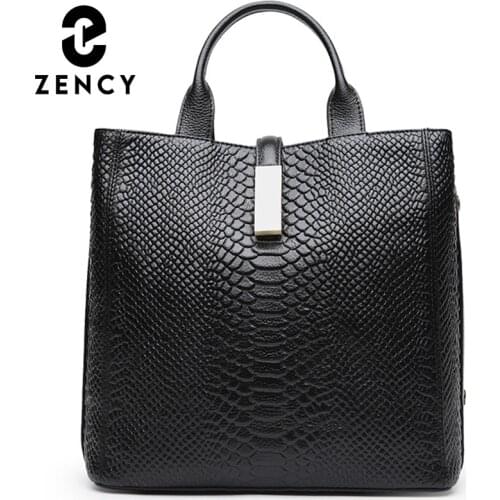 Zency 2021 New Elegant Fashion Womens Handbag First Layer Cowhide Leather High Quality Top-handle Bags Commuter Crossbody Bag
