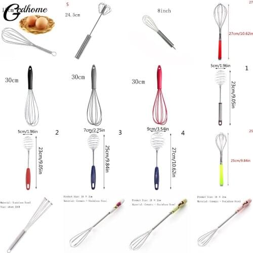 1Pc Stainless Steel Easy Beater Foamer Rotate Hand Push Whisk Mixer Egg Cream Stirrer Sauce Shaker Cake Blender Kitchen Tools