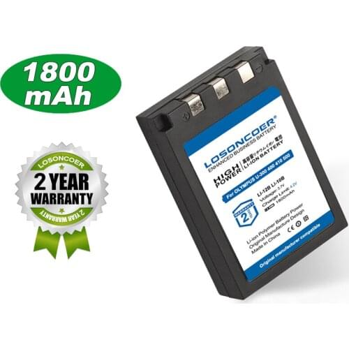 100% Original LOSONCOER 1800mAh Li-10B Li-12B For OLYMPUS U300 U400 U410 C760 C765 C70 C7000 C770 U500 U600 U800 U810 Battery