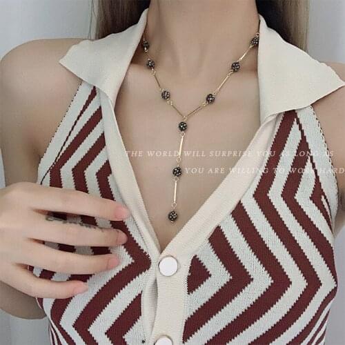 Light Luxury Niche Design Y-shaped Necklace New Female Clavicle Chain Collar Woven Neck Chain Accessories for Women