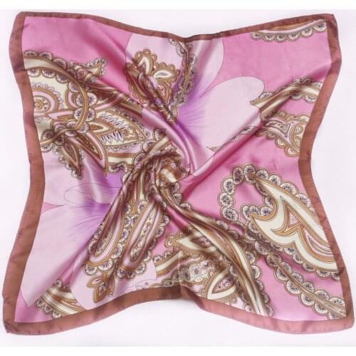 120pcs/lot 2016 new fashion oil painting silk bandana shawl 50*50cm