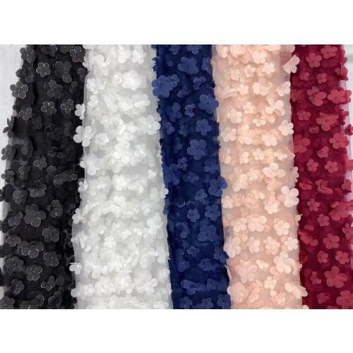 150*0.92cm 3D flowers Wedding bridal Dress Applique DIY Bridal Headdress scarf veil Lace Fabric Patch free shipping