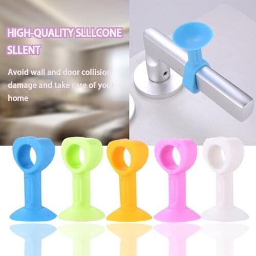 5Pcs Multifunctional Anti-Collision Door Handle Door Stopper Mcushioning Mute Effect Creative Suction Cup Door Handle Stopper