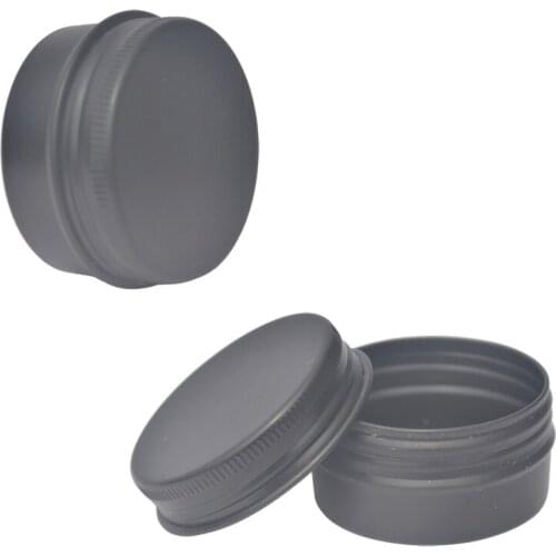 50Pcs 30g Frosted Black Aluminum Jar Empty Lip Oil Cosmetic Eye Cream Bottle Refillable Batom Lotion Tin Container