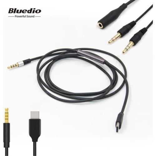 Bluedio Audio Cable Type-c To 3.5 Mm For Bluedio T7 T7+ T6S T5 V2 TM TMS With One Free Y Splitter Cable For Computer 1.5 Meters