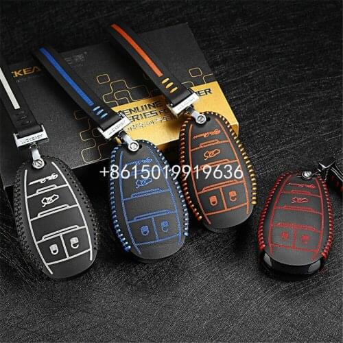 Car Key Bag Case Genuine Leather Key Cover for 2017 Alfa Romeo Giulia Stelvio