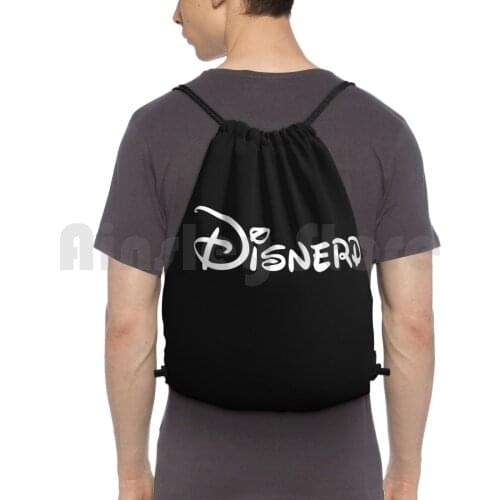 Disnerd Backpack Drawstring Bags Gym Bag Waterproof Nerd Disnerd Fan Fanatic Fandom Magic Kingdom Princess Princesses