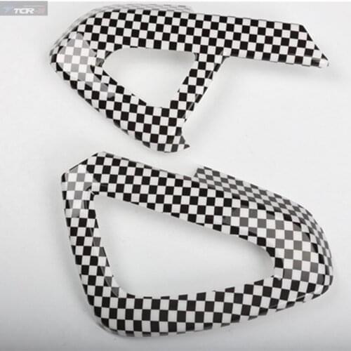 For Smart Fortwo Forfour 2009-2014 Interior Decoration Car Styling Accessories Black and White Plaid Style ABS Car Stickers 3D