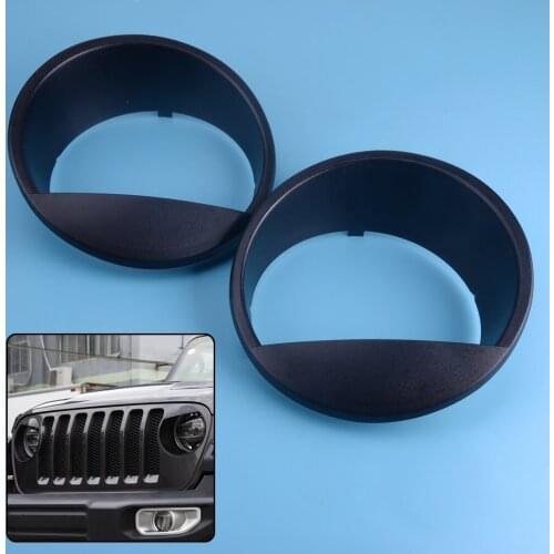 DWCX 1 Pair Black CAR Front Headlight Lamp Cover Angry Eyes Decor Fit for Jeep Wrangler JL 2018
