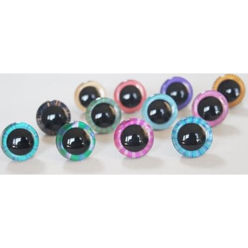 Masckasem eyes 500pcs 9-12-14 16 18 20 25 30 35mm New 3D colorful toy safety eyes doll eyes + washer for diy plush doll--X12A