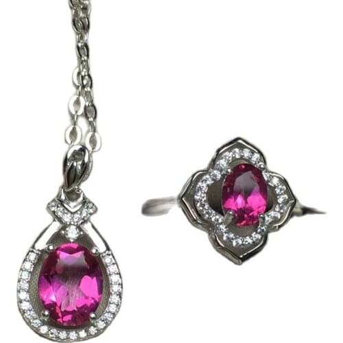 KJJEAXCMY exquisite jewelry 925 pure silver inlaid natural torpid stone jewelry pendant pendant 2 sets