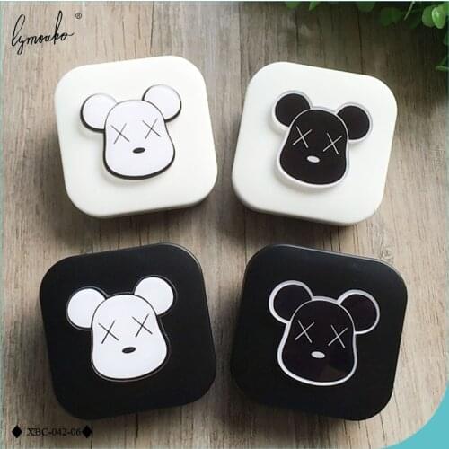 Lymouko Lovely Cartoon Patterns Contact Lenses Box with Mirror Lens Case for Eyewear Kit Holder Container