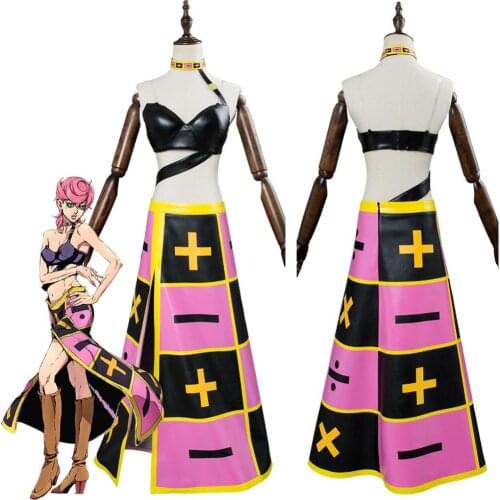 JoJos Bizarre Adventure: Golden Wind Trish Una Cosplay Costume Outfit Dress Halloween Carnival Cosplay Costumes Shoes Boots