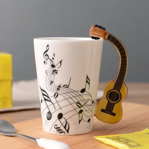 Mug Cup Personality Music Note Milk Juice Lemon Mug Coffee Tea Hot Drinking Cup Home Office Drinkware Bts Mugs Cups Ceramic Bag