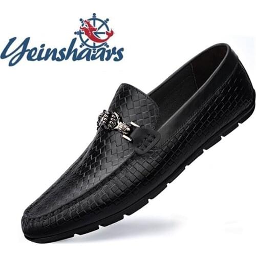 New Mens Shoes Casual Loafers Male Comfortable Summer Driving Shoes Real Leather Designers Luxury Business Shoes Plus Size 36-47