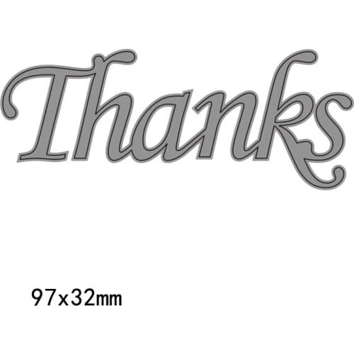 Thanks Metal Cutting Dies for DIY Creative Scrapbook Embossing Paper Craft Creative English Letters Stamps Stencil Dies