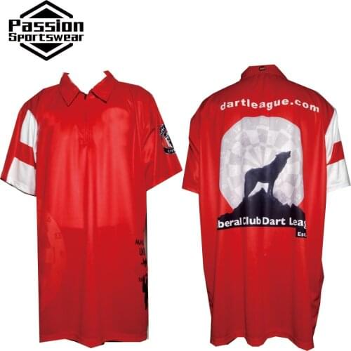MOQ 5pcs Custom Wolf For Teams Individuality Design Polo Red Dart Shirt